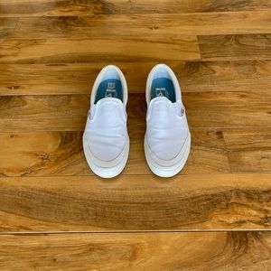 White pro slip ons